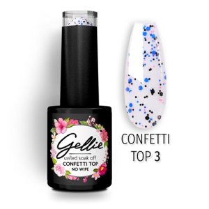 Gellie Confetti top 03 топ гел лак с частици без лепкав слой 10мл