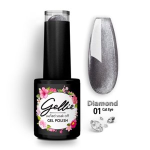 Gellie Diamond Cateye 01 Silver Гел Лак 10мл