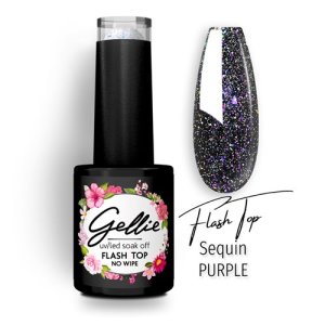 Gellie Top Flash Sequin Purple Топ без лепкав слой 10мл