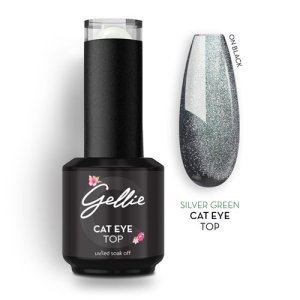 Gellie Top CATEYE SILVER GREEN Топ без лепкав слой 15мл